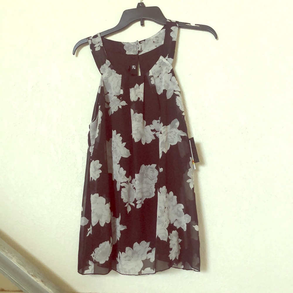 Black flower pattern shirt